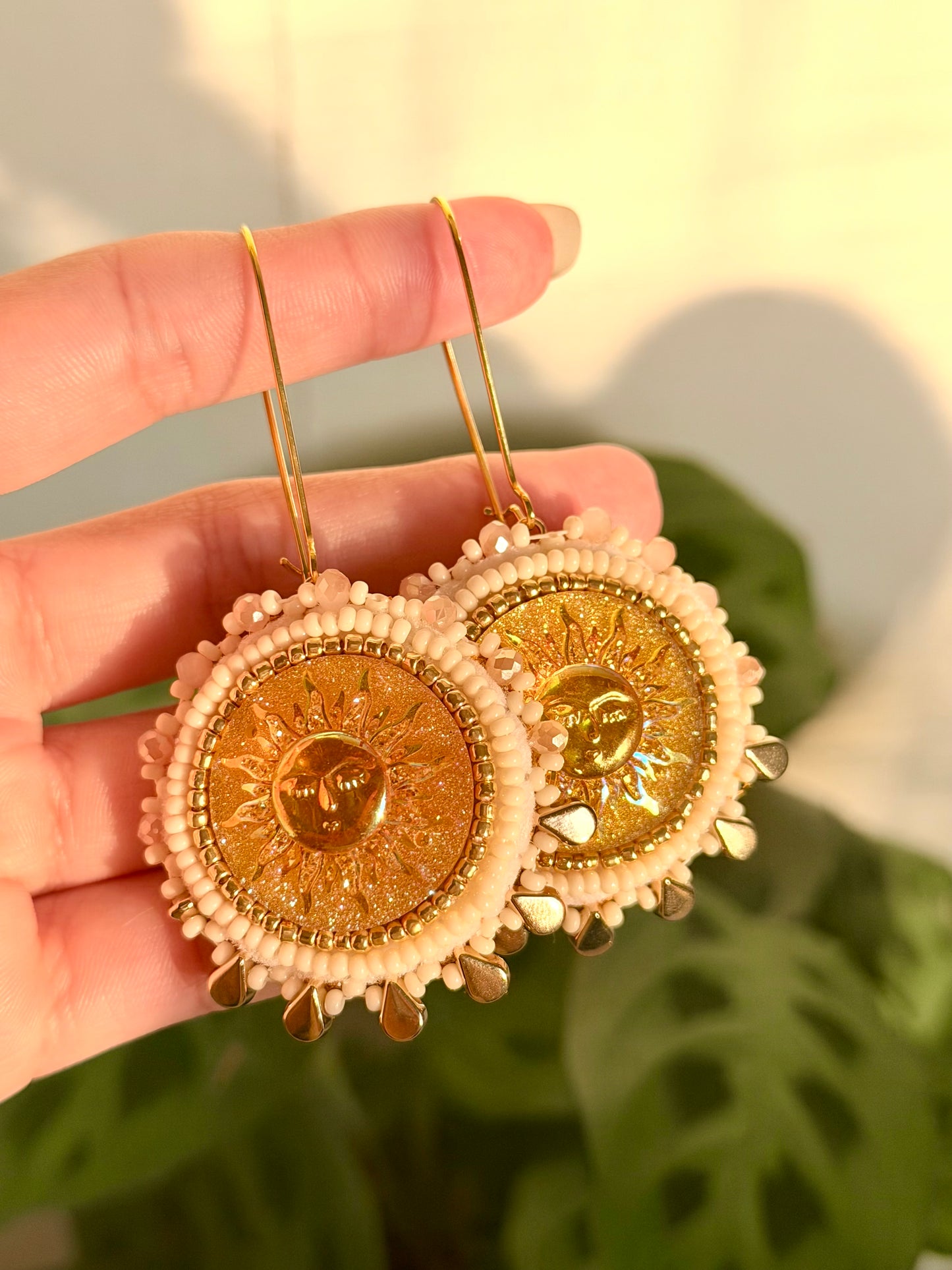 half tear drop sunshine earrings