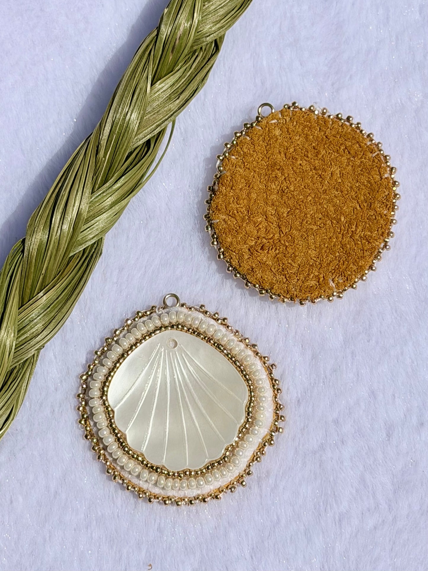 Mother of pearl ivory shell earrings