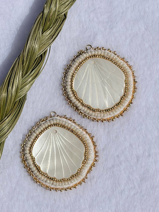 Mother of pearl ivory shell earrings