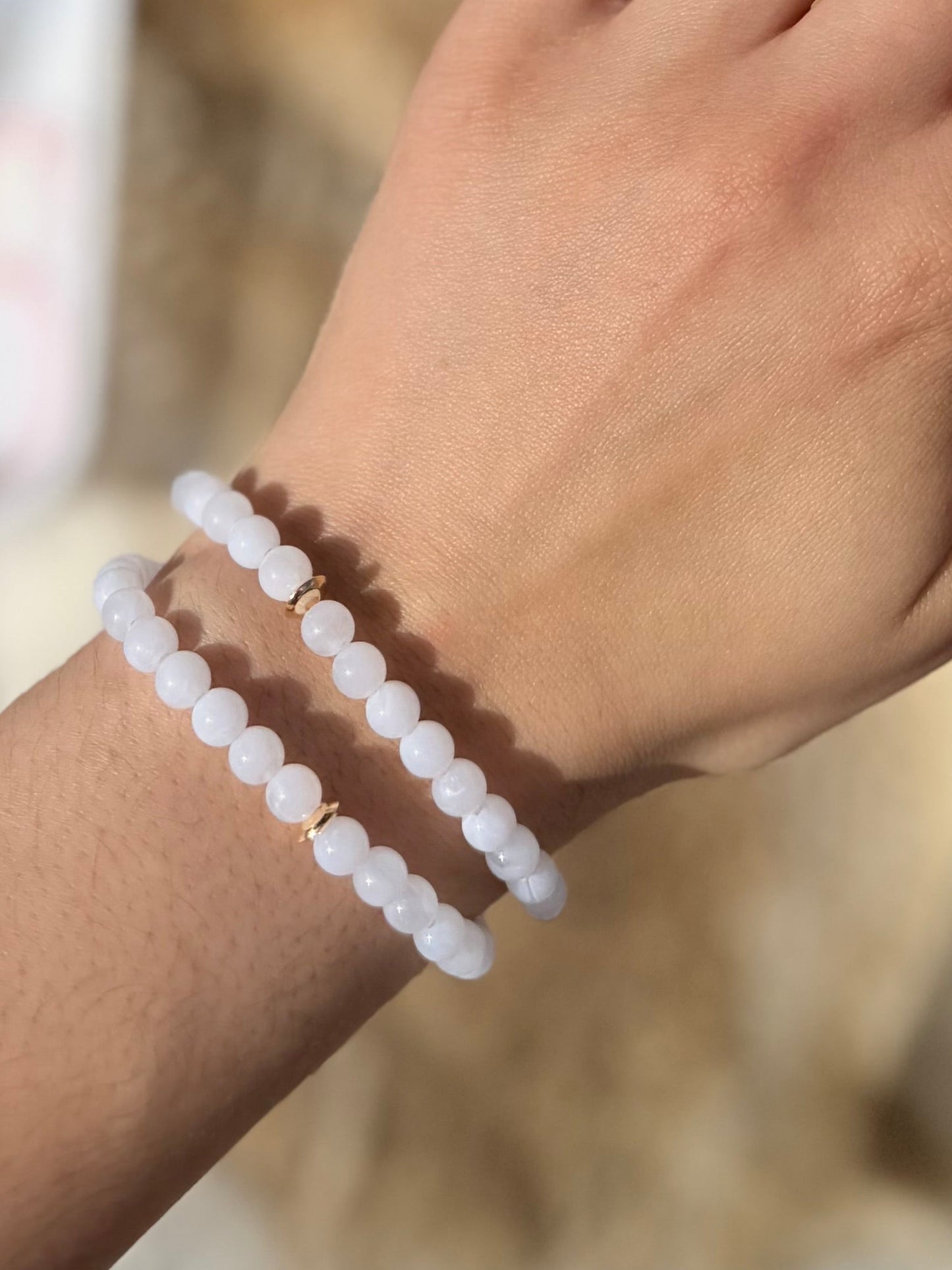 Acrylic white 7” bracelet