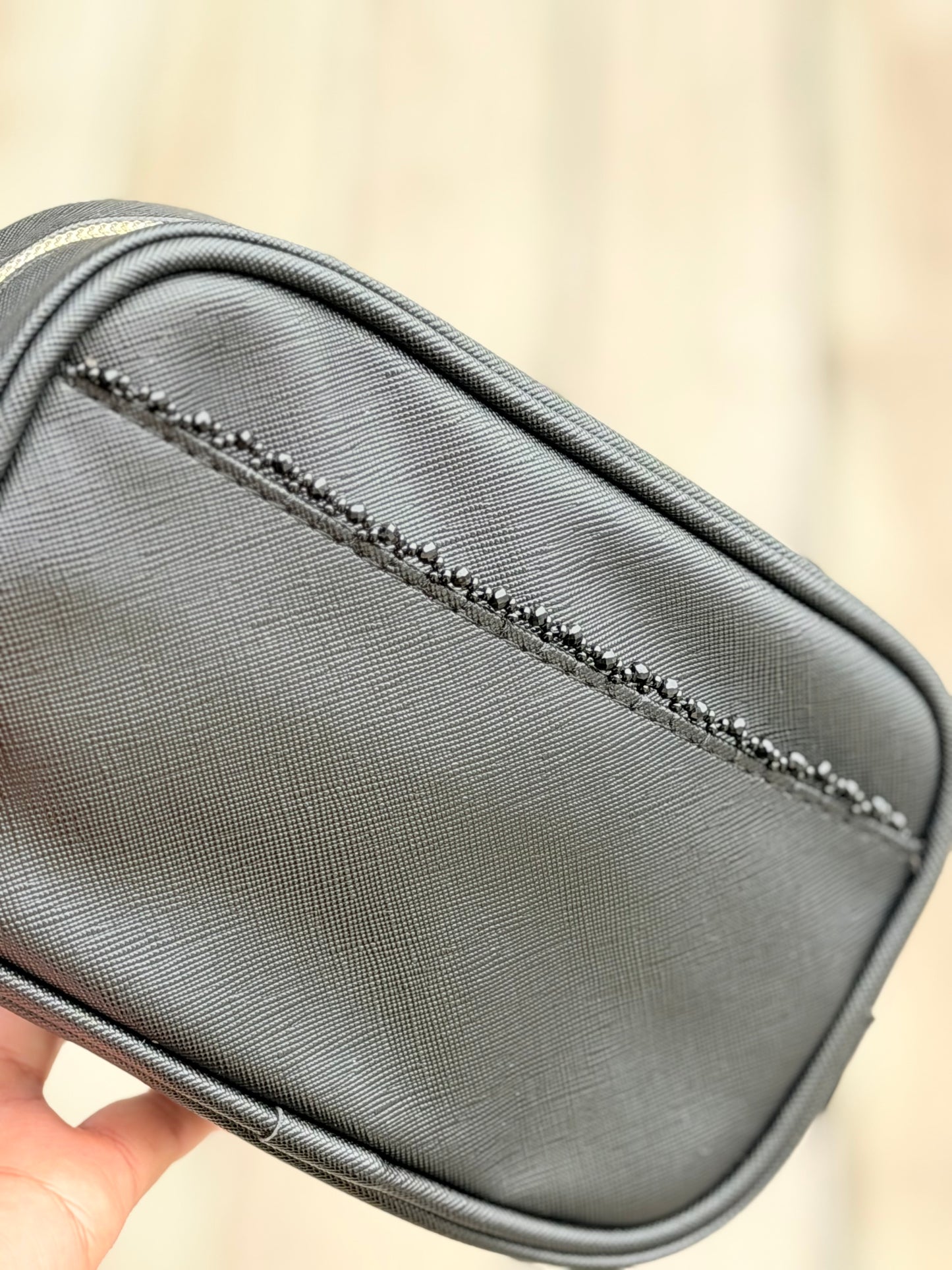 Beaded makeup bag