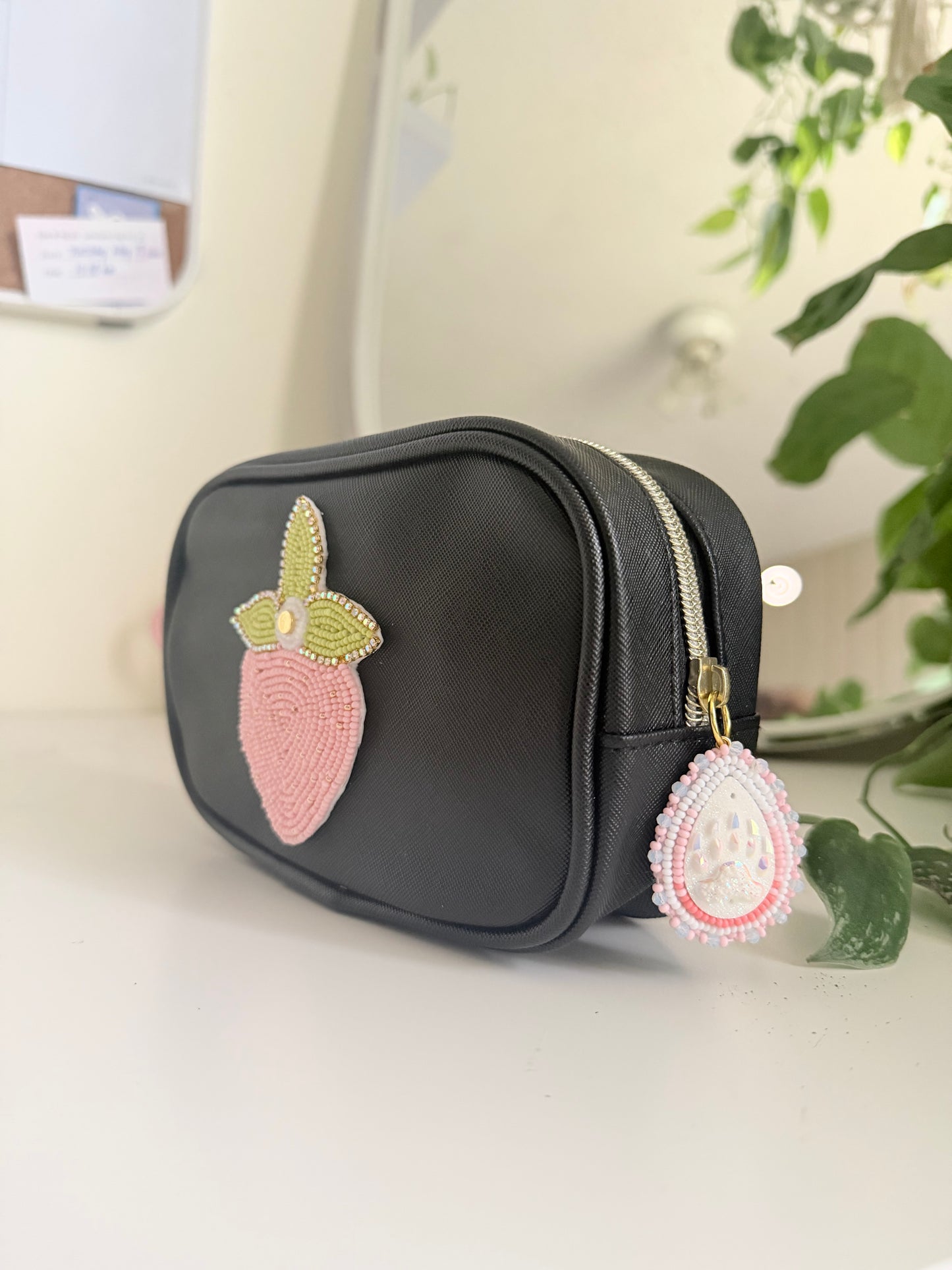 Beaded makeup bag