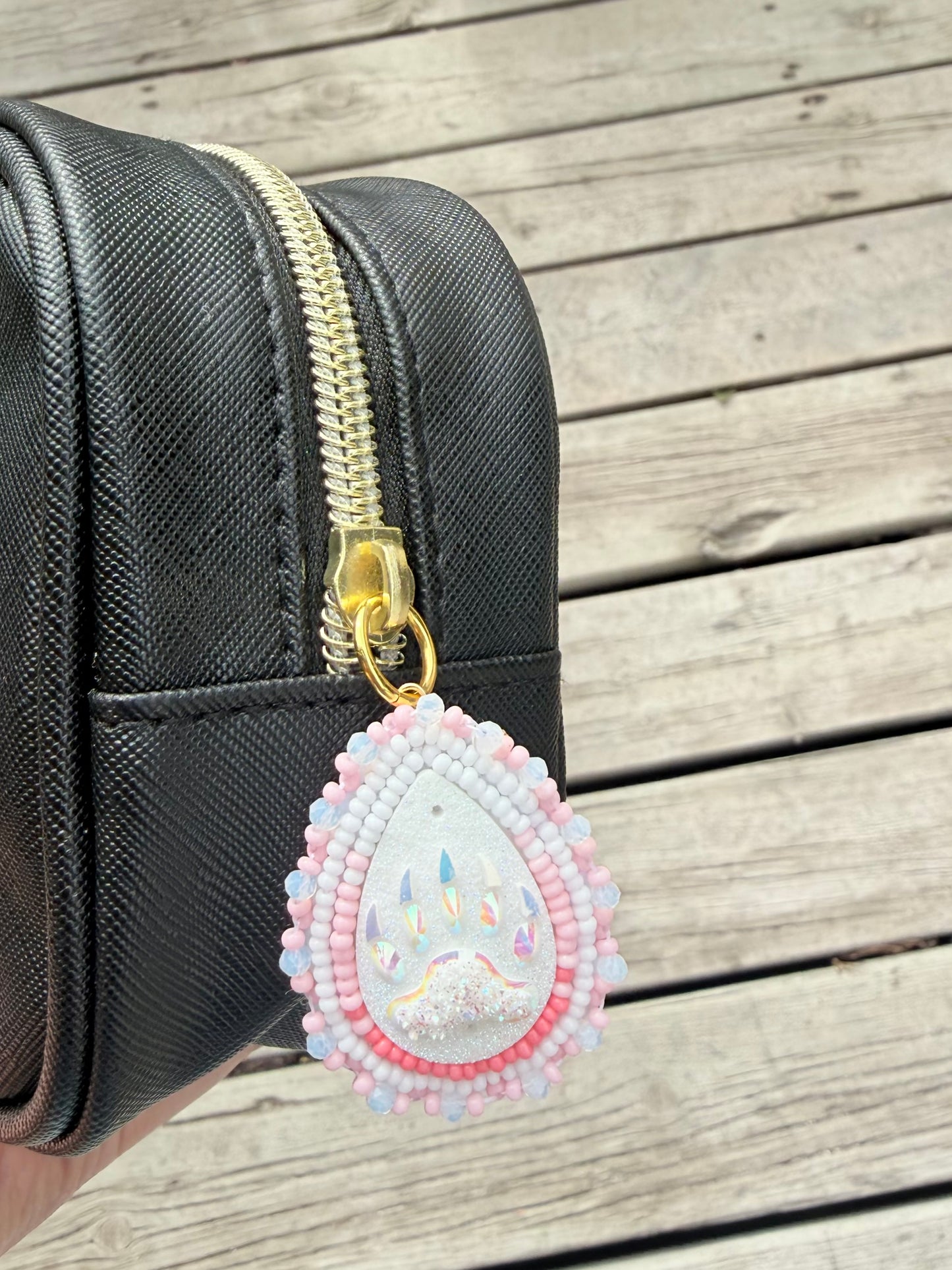Beaded makeup bag