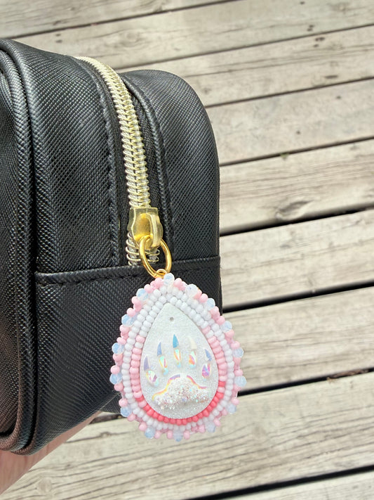 Beaded makeup bag