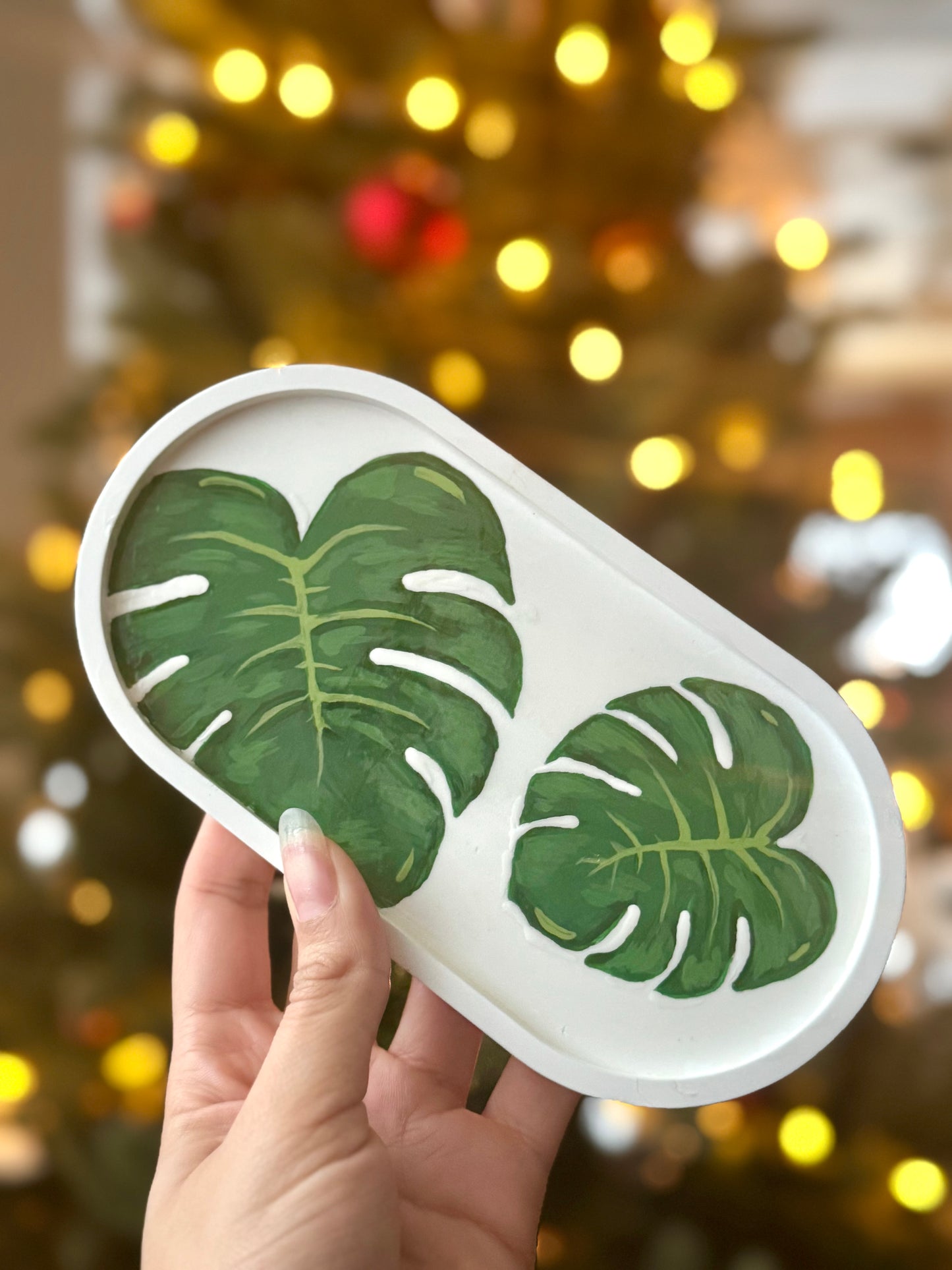 Monstera ceramic tray